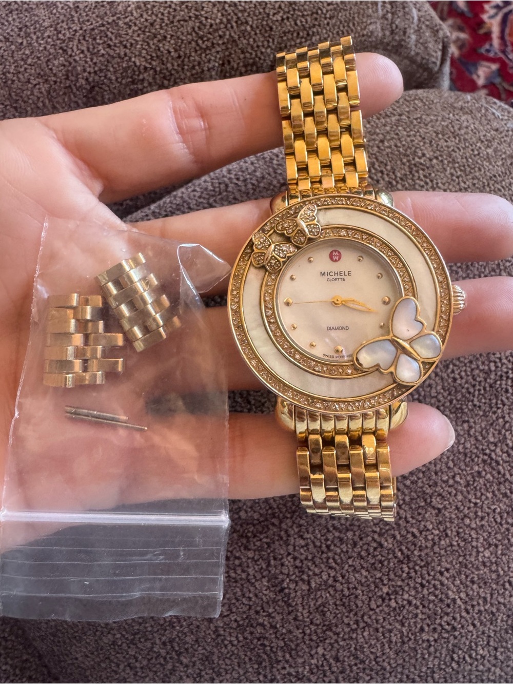 Michele Cloette Butterfly Limited Edition Diamond Watch 36mm 150 Diamonds - Picture 12 of 14